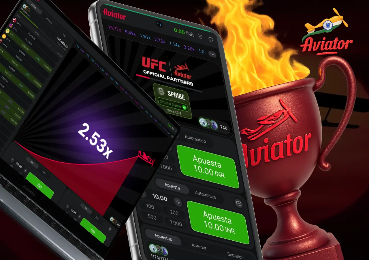 Screenshots of the game Aviator and the Winner's Cup